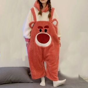 Strawberry bear onsie puffy pajama